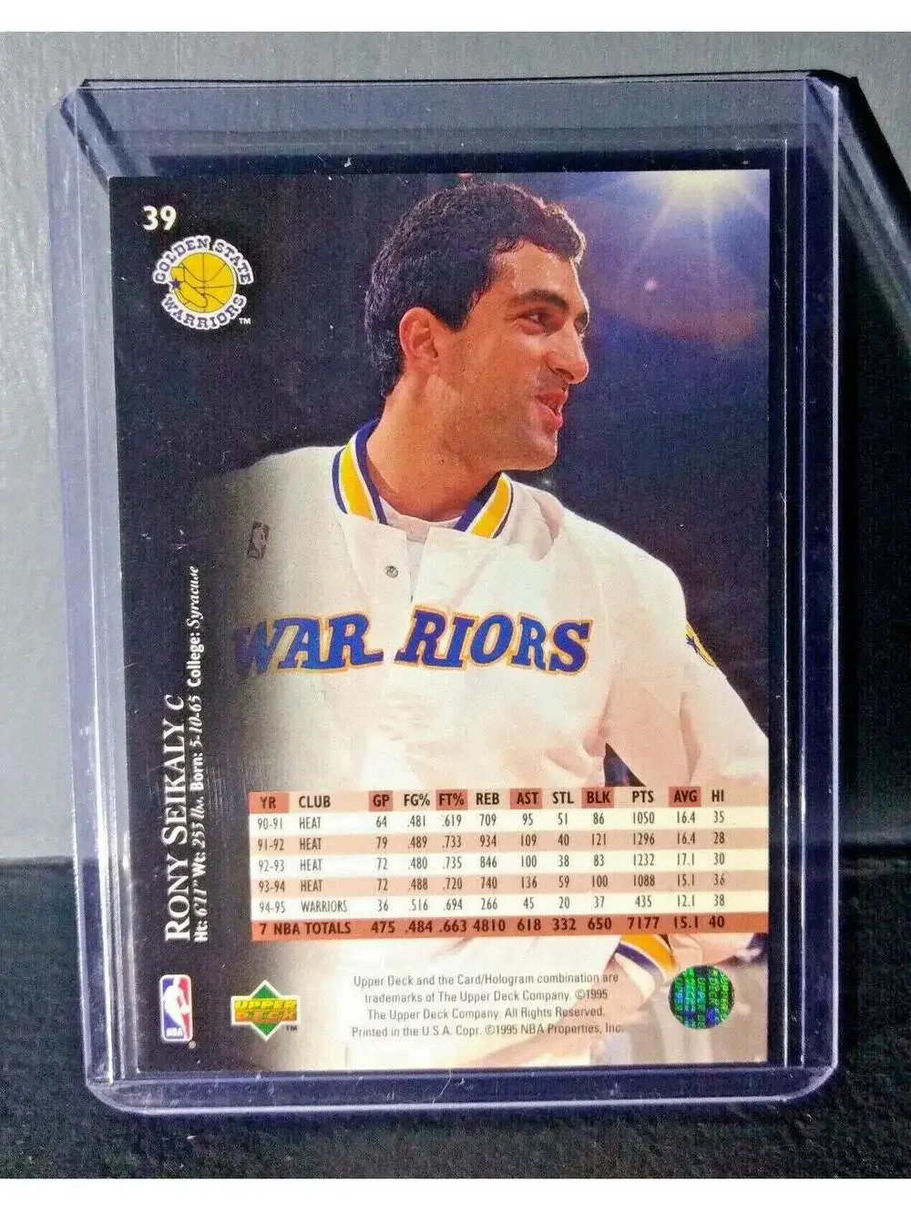 1995-96 Upper Deck Rony Seikaly #39 Basketball Card